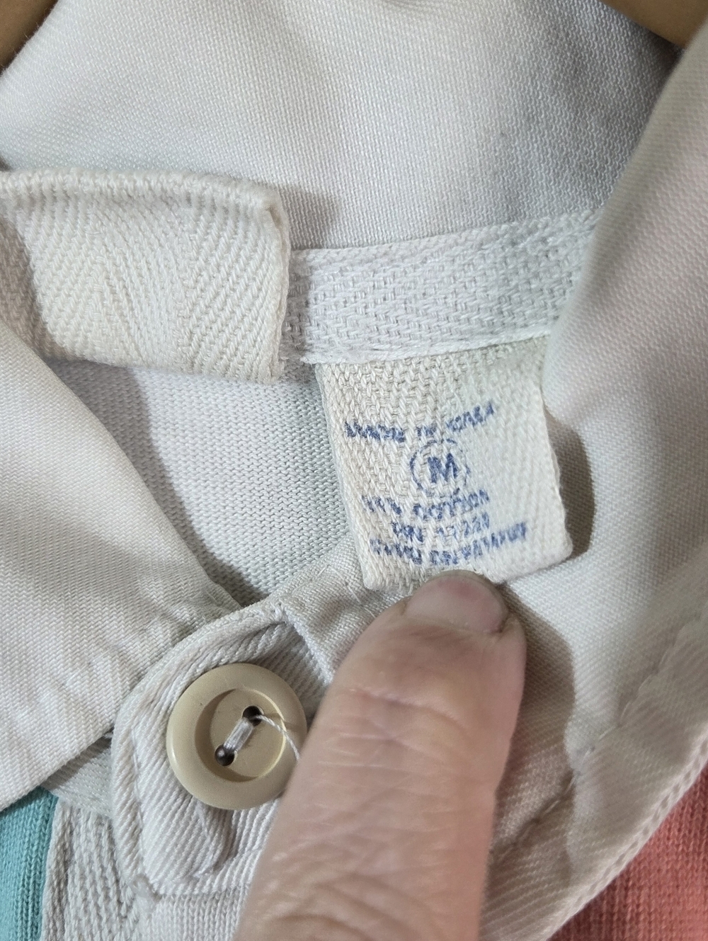 Vintage 90s Boundary Waters Colorblock Rugby Shirt Pullover Pastel Thick Cotton - Picture 15 of 16